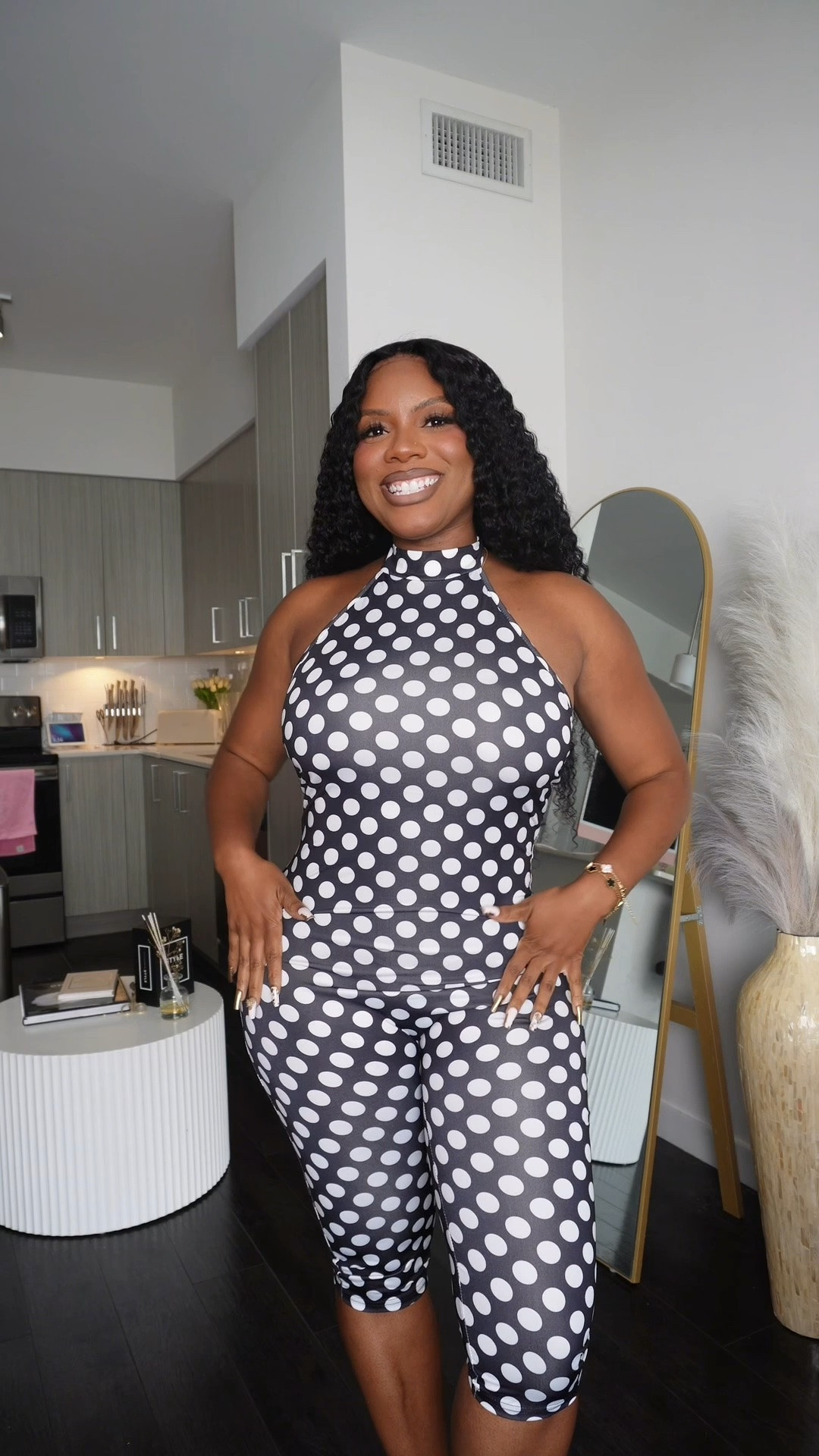 Polka dots are definitely having a season, and I’m here for it. 🖤🤍 This halter jumpsuit is such an easy statement piece—comfortable, flattering, and perfect when you want to stand out without overthinking your outfit. Just add a few gold accessories and you’re good to go.

#LTKStyle #PolkaDotTrend #ChicOutfit #FashionFinds