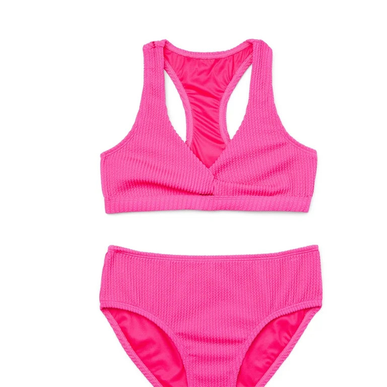 Wonder Nation Girls Two-Piece Popcorn Twist Bikini Set, Sizes 4-16 | Walmart (US)