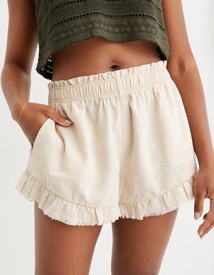 Aerie High Waisted Ruffle Short | American Eagle Outfitters (US & CA)