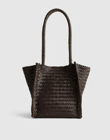 The Lexington Small Tote in Woven Leather | Madewell