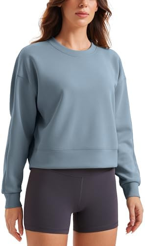 CRZ YOGA SoftAura Pullover Sweatshirt for Women - Crewneck Workout Casual Basic Fall Sweat Shirts | Amazon (US)