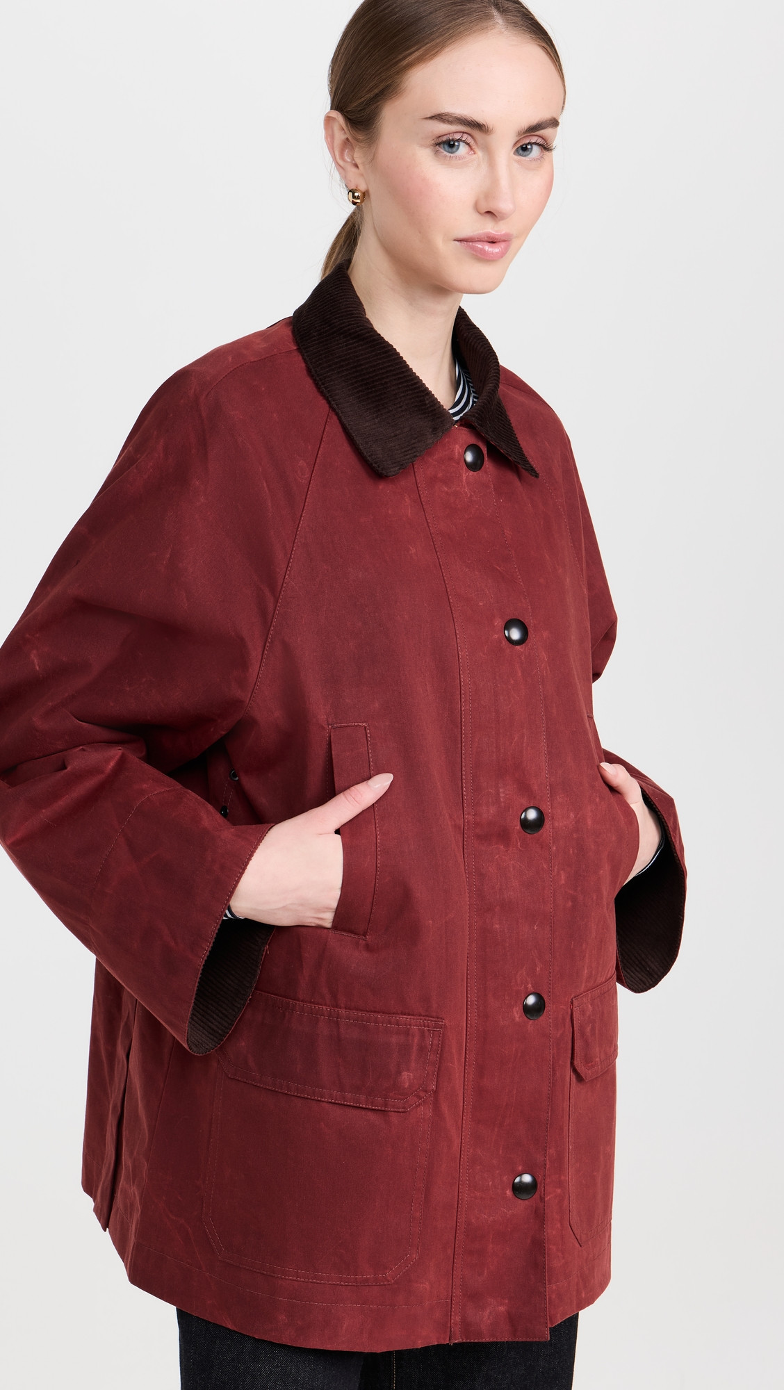 Alex Mill Chiltern Street Barn Jacket In Waxed Cotton Red S | Shopbop