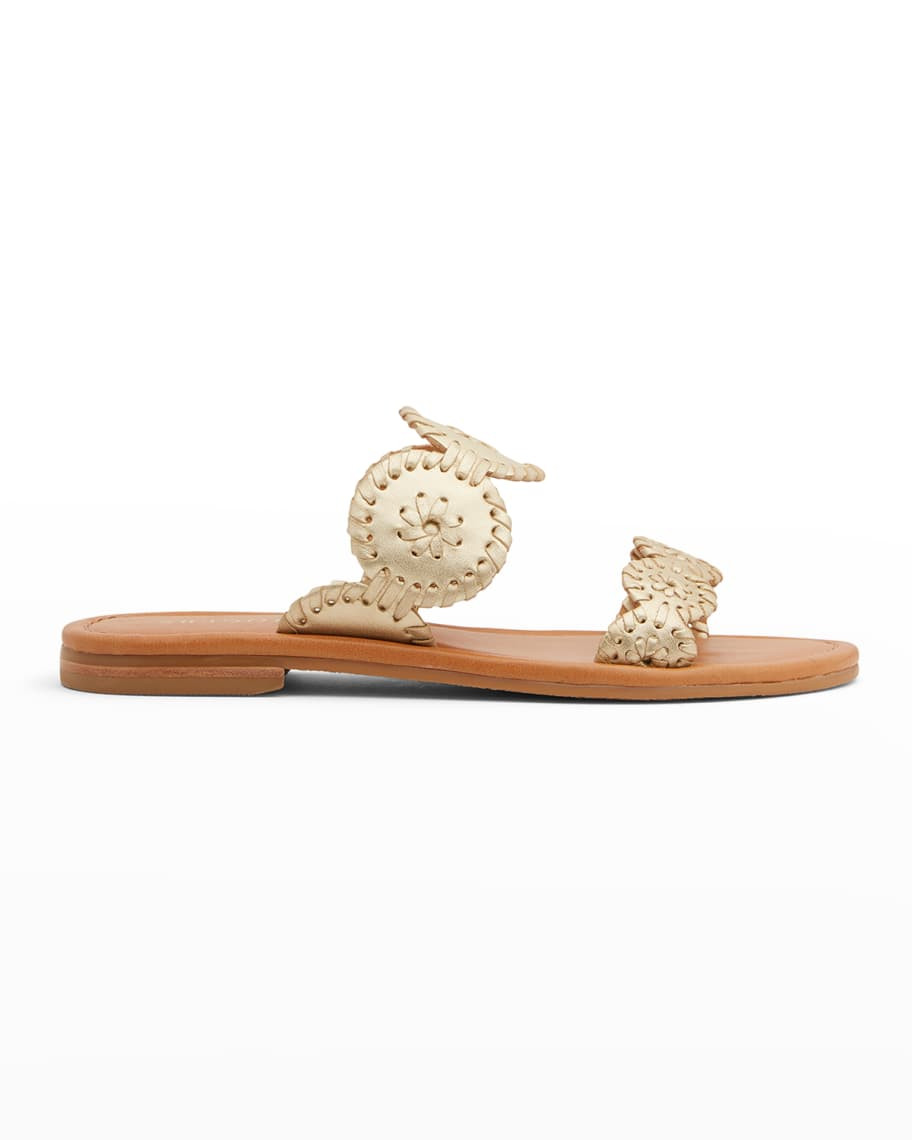 Jack Rogers Lauren Leather Two Band Sandals | Neiman Marcus
