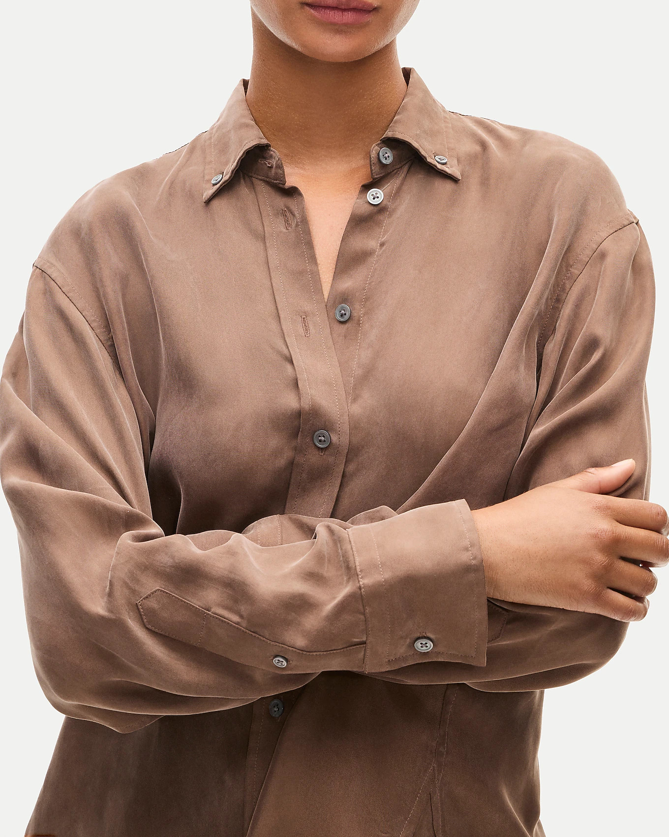 Esme button-up shirt in cupro blend | J. Crew US
