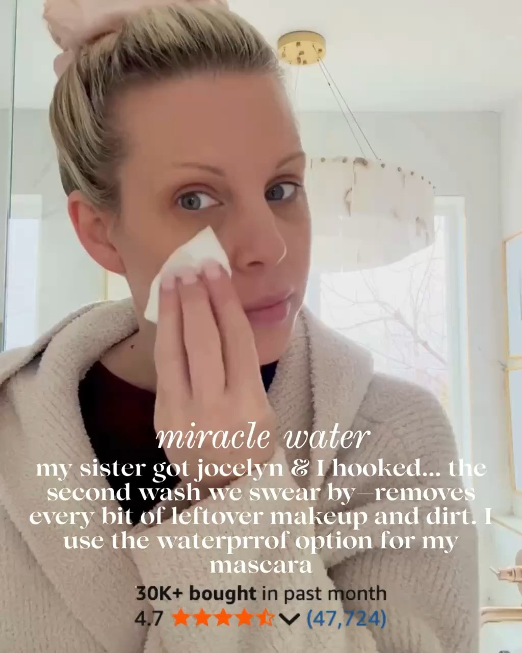 MUST HAVE — MIRACLE WATER MAKEUP REMOVER! This is my go-to second cleanse and the one I always come back to. It removes every bit of leftover makeup and dirt without stripping my skin. I use the waterproof option specifically for mascara, and it never irritates my eyes. Simple, effective, and one of those products that just works.

Amazon Title (≤60 characters):
Miracle Water Makeup Remover for Sensitive Skin

Pinterest Alt Text:
Woman removing makeup with Miracle Water micellar cleanser using reusable face towel in bright bathroom, gentle micellar water removing waterproof mascara and leftover makeup, minimal skincare routine, clean beauty essential.

#Amazon #TheHillaryStyle #miraclewater #micellarwater #makeupremover #sensitiveskin #cleanbeauty #skincareessentials #beautyroutine #makeupremoval 

 #LTKmorningroutine #LTKselfcare #LTKOver40