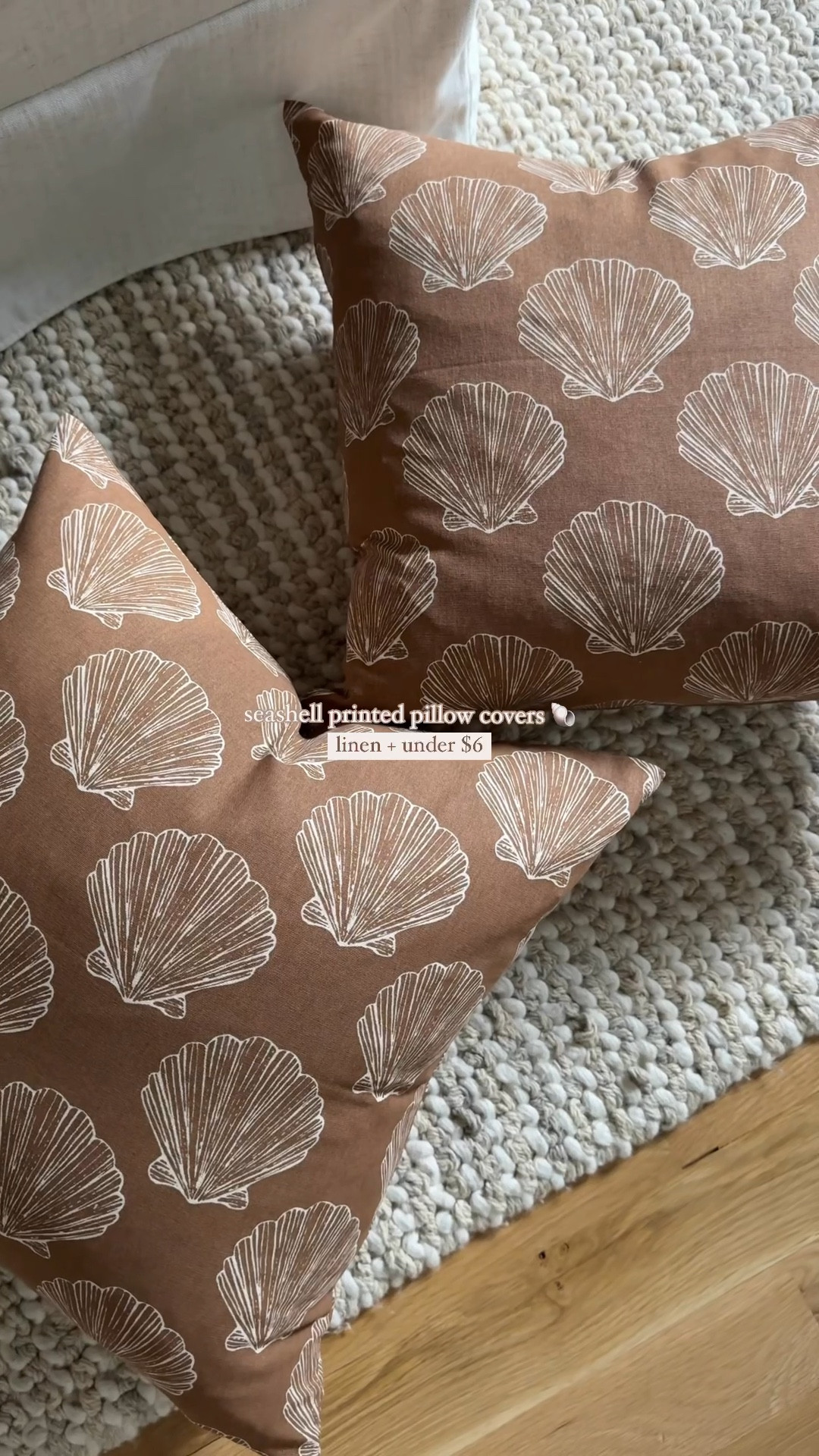 you had me at seashells & linen 🐚 | these are literally under $6 a piece! -come in 3 colors ✨ also the karate chop will always be a must! *go bigger with the insert size (20x20 pillow cover do a 22x22 insert, fuller DOES look better 🤠) 

#hm #hmhome #pillowcover #neutralhomedecor #coastalhome #sectionalsofa #summerdecor #coastalcowgirl 

#LTKStyleTip #LTKHome #LTKSeasonal