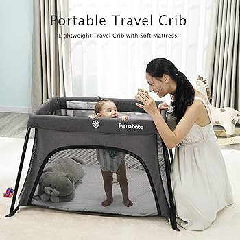 Travel Crib, Portable Crib for Baby Travel, Lightweight Travel Crib Foldable Playpen with Soft Ma... | Amazon (US)