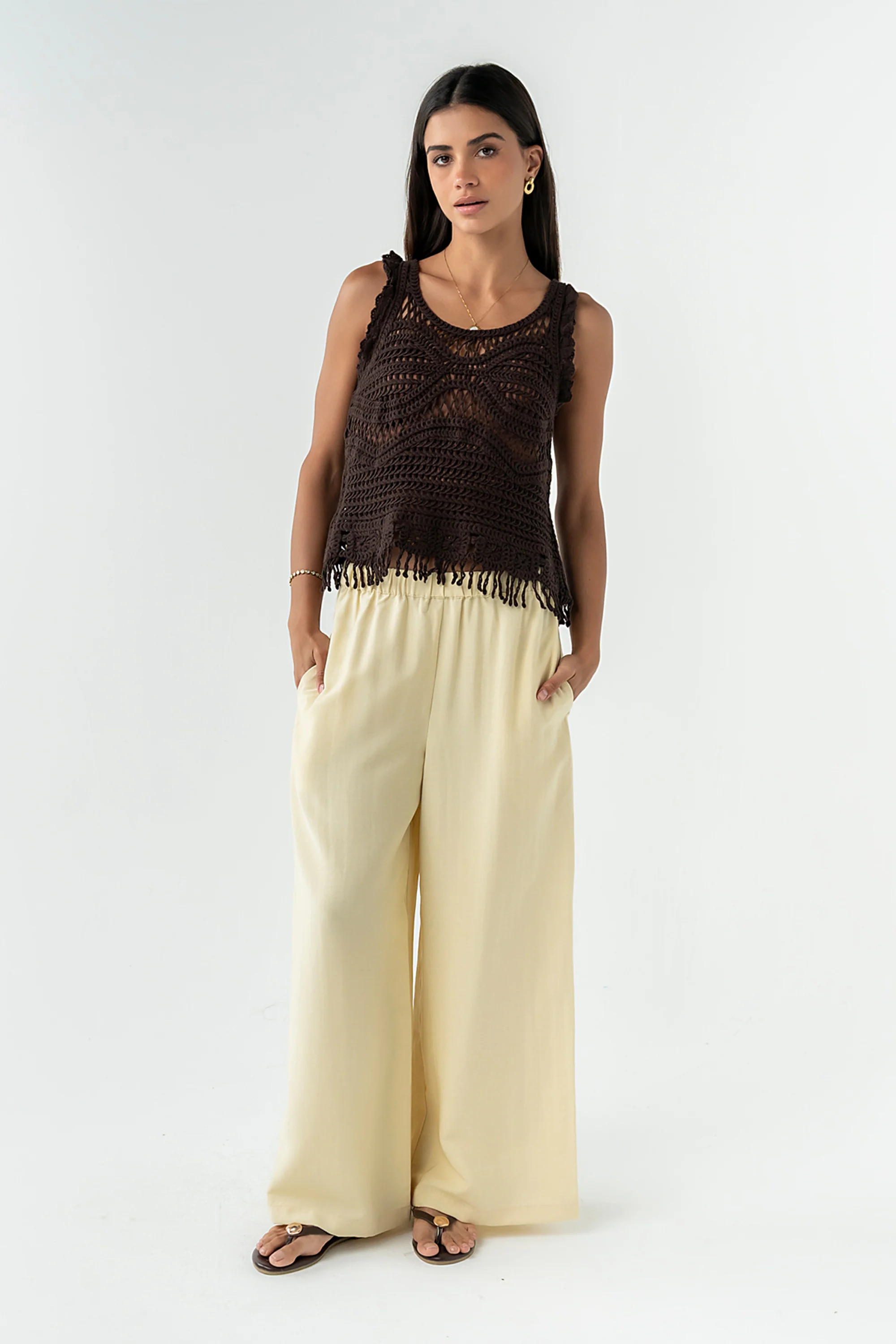 Lee Wide Leg Pants in Yellow | Böhme US