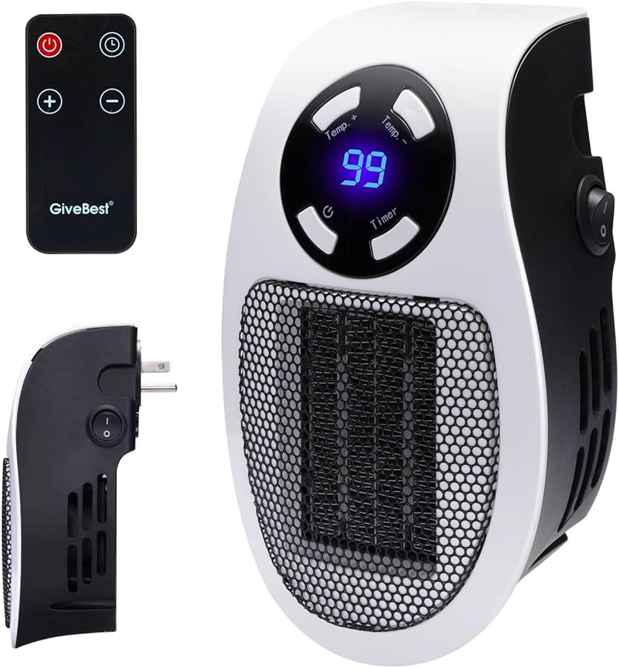 Wall Space Heater 450W Remote Portable Electric Heater with Programmable Adjustable Thermostat, O... | Amazon (US)