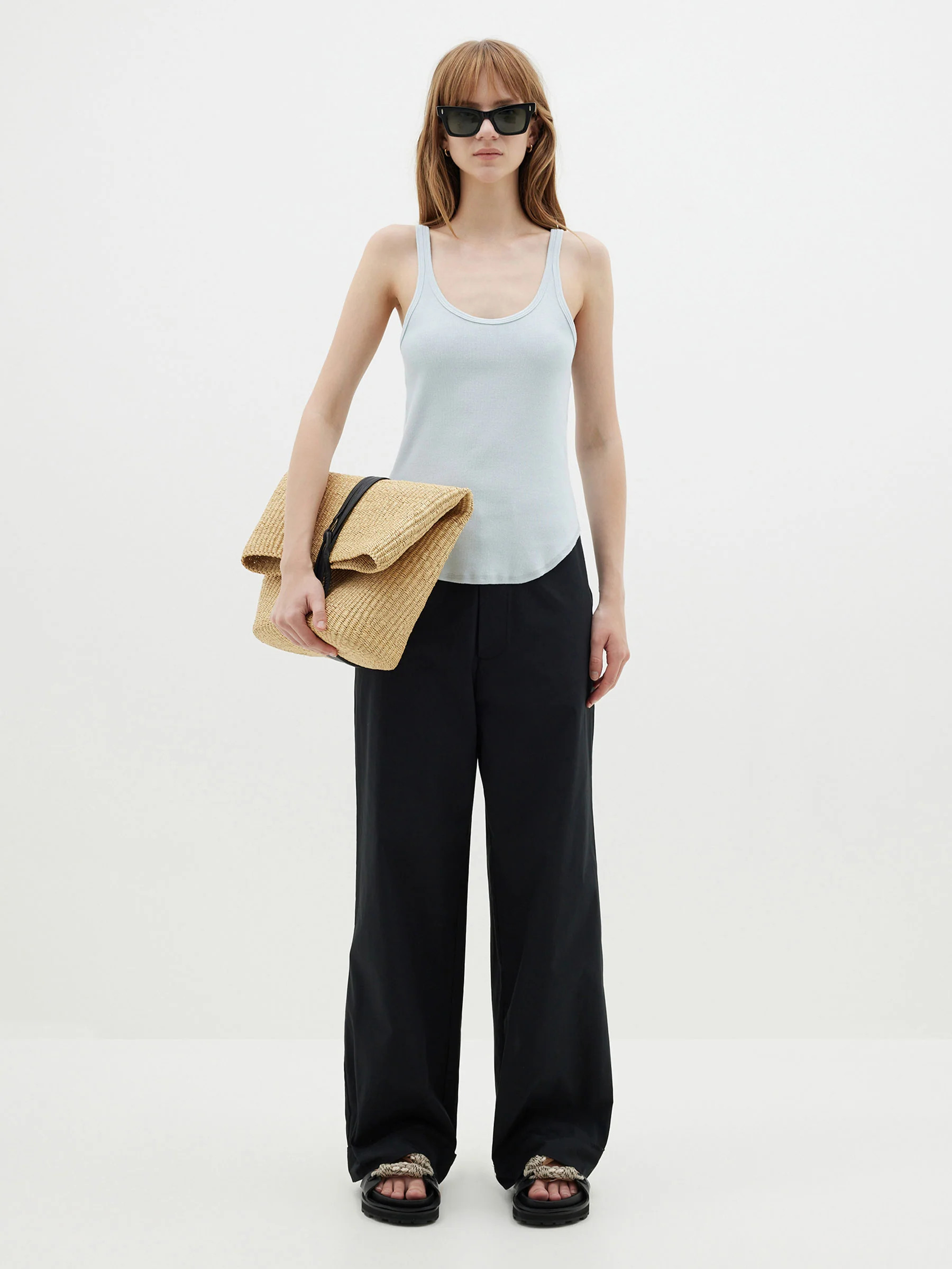 slim scoop rib tank | Bassike