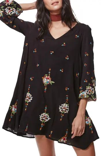 Women's Free People Embroidered Minidress, Size X-Small - Black | Nordstrom