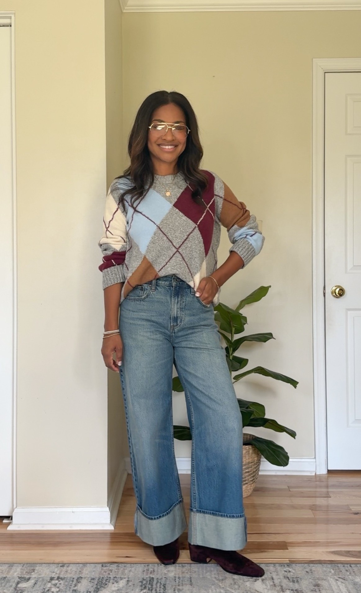 Wearing a small in the sweater and a size 27 short in the jeans. Boots are true to size. ￼

#LTKgrwm #LTKootd #LTKOver40