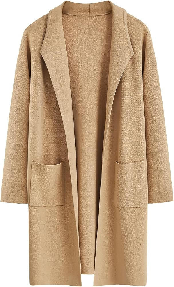 Imily Bela Womens Winter Sweater Coats Oversized Long Open Front Knit Cardigan Trendy Lapel Coati... | Amazon (US)