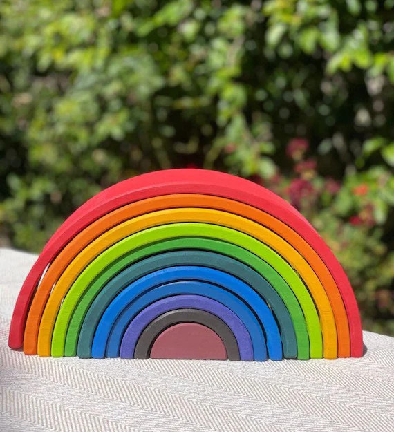 12PCS X-large Wooden Rainbow Stacker  Stacking Toy  | Etsy | Etsy (US)