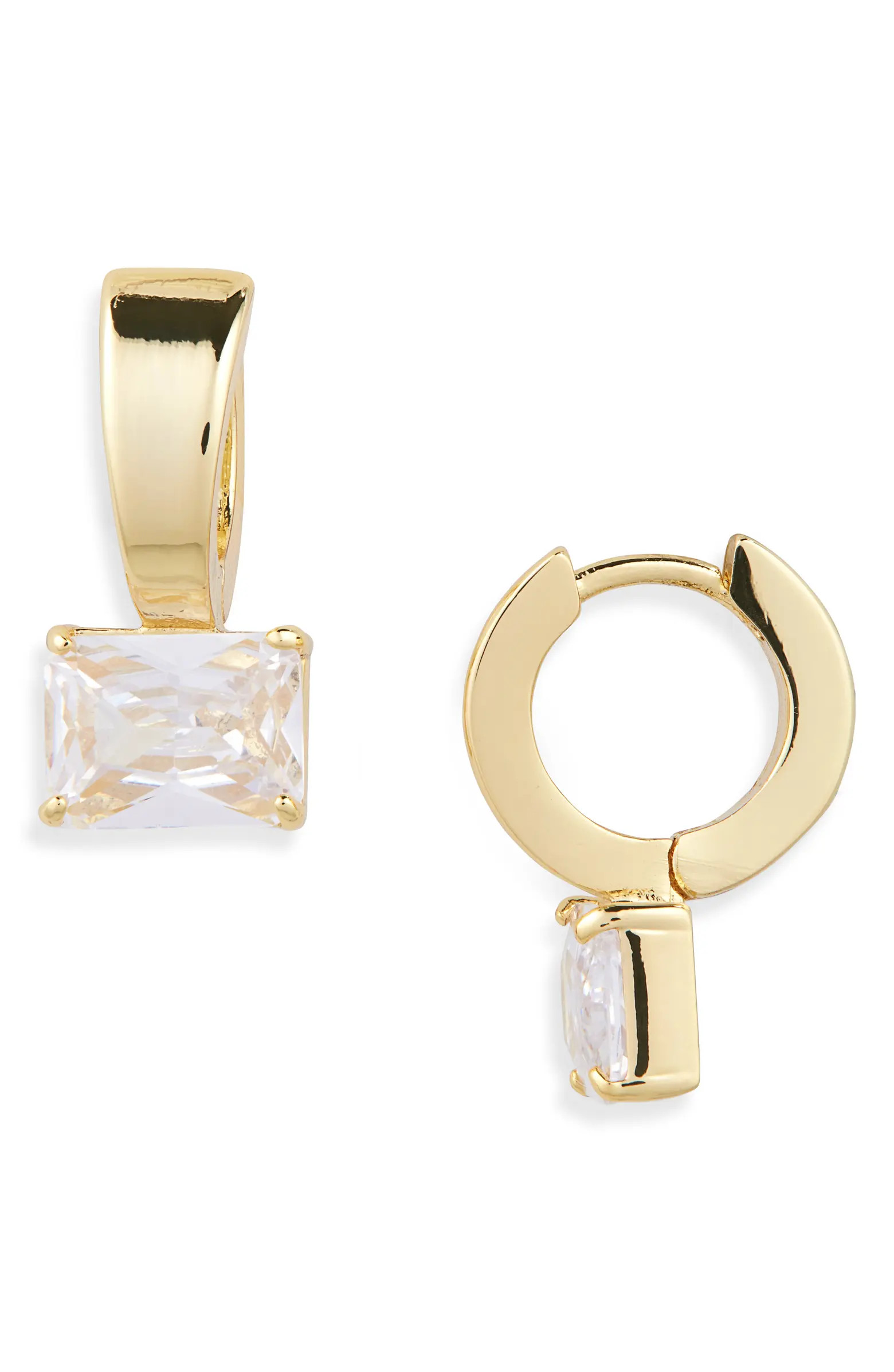 Nordstrom Cubic Zirconia Drop Huggie Earrings | Nordstrom | Nordstrom