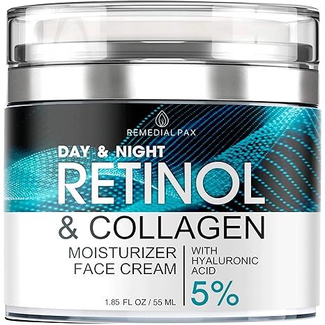 Retinol Cream for Face, Skin Care Facial Moisturizer with Hyaluronic Acid and Collagen, Hydrating... | Amazon (US)