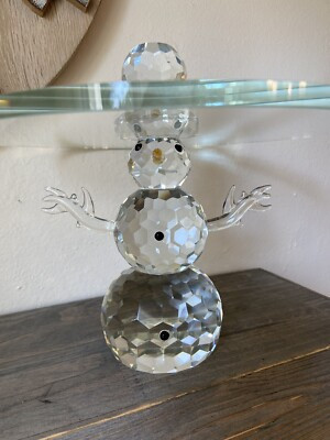 Vidali Collection Crystal Pedestal Snowman Thick Glass Cookie Stand Rare Dessert  | eBay | eBay US