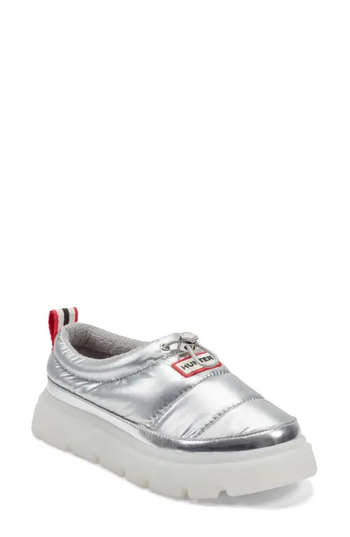 Hunter Madi Platform Puffer Slipper in Silver/silver at Nordstrom, Size 8 | Nordstrom