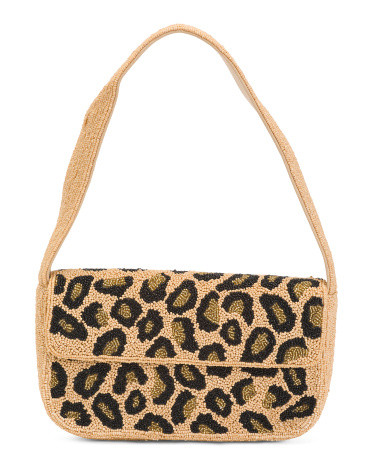 Beaded Leopard Shoulder Bag | TJ Maxx