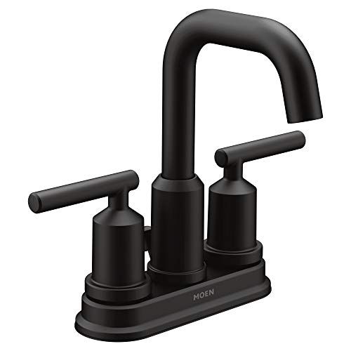 Moen 6150BL Gibson Two-Handle Centerset High Arc Modern Bathroom Faucet with Drain Assembly, Matte B | Amazon (US)