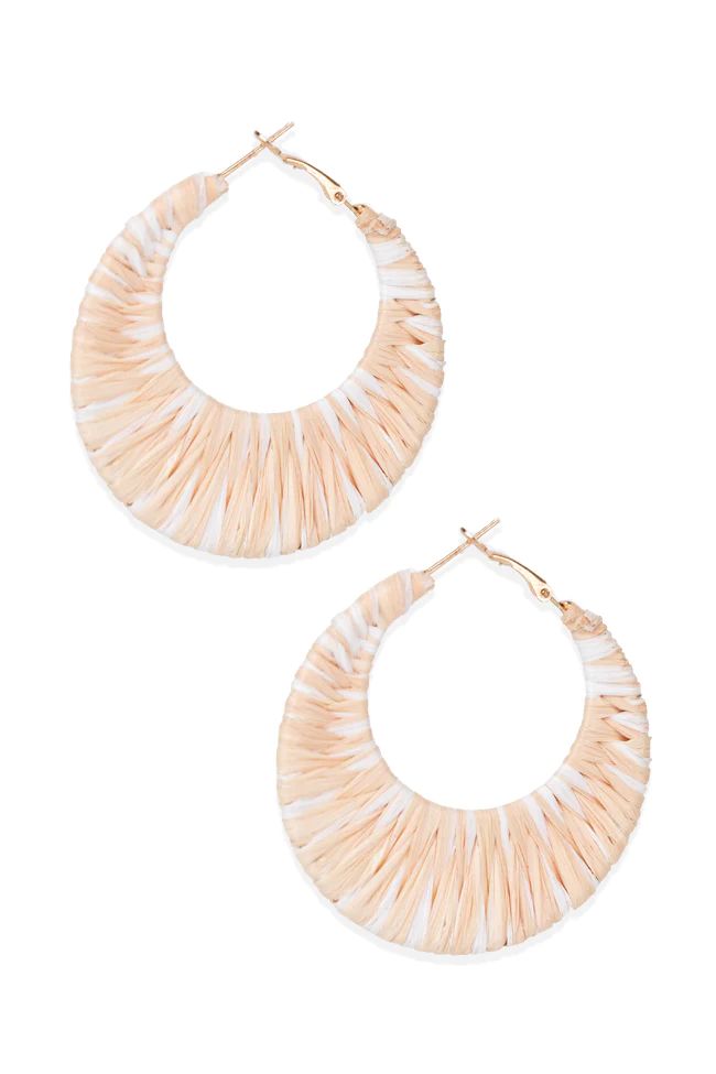 Island Cove Multi Neutral Straw Hoops | Pink Lily