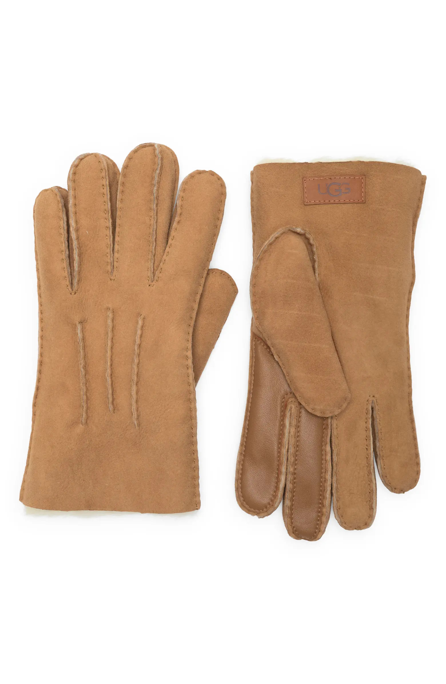 UGG® Leather Genuine Shearling Lined Gloves | Nordstromrack | Nordstrom Rack