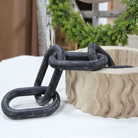 GENMOUS & CO. Wooden Chain Home Decor Farmhouse Decorative 5-Link Chain Decor Hand-Carved Wood Cr... | Amazon (US)
