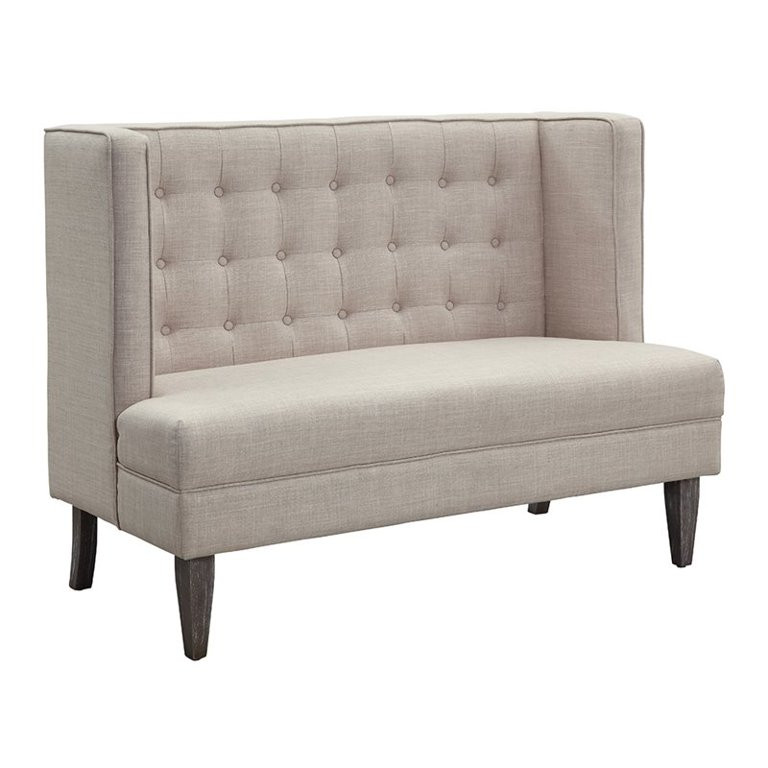 Furniture of America Gudra Contemporary Fabric Tufted Bench in Beige - Walmart.com | Walmart (US)