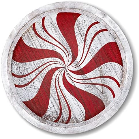 Spiareal Christmas Wood Round Tray Table Decorative Serving with Handles Rustic Coffee Candy Wood... | Amazon (US)