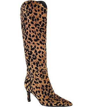 Guess Palisa Leopard Print Pointed Toe Tall Boots - 9 | Dillard's
