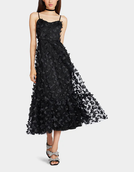 BETSEYS BUTTERFLY MAXI DRESS BLACK | Betsey Johnson