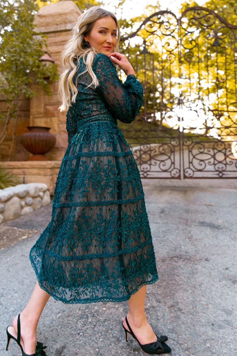 Sicily Dress in Hunter Green | Ivy City Co