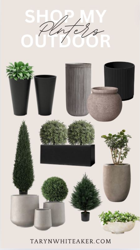 Neutral, modern outdoor planters! Shop all the outdoor planters I have around my home paired with my fav artificial greens. 

#LTKHome #LTKSeasonal