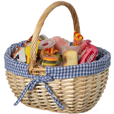 Wickerwise Picnic Basket with Handle, and Washable Plaid Liner - Ideal for Outdoor Adventures, Photoshoots, and Home Decor | Target