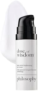 philosophy dose of wisdom dark circle eye cream - with hyaluronic acid, vitamin C & caffeine - br... | Amazon (US)