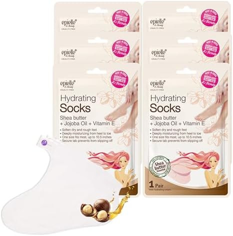 Epielle Hydrating Foot Mask 6 Pairs, Relieve and Soften with Shea Butter & Jojoba Oil, Deep Moist... | Amazon (US)