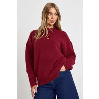 Womens Super Soft Chunky Knit Crew Neck Oversized Sweater - Red - M | boohoo (US & Canada)