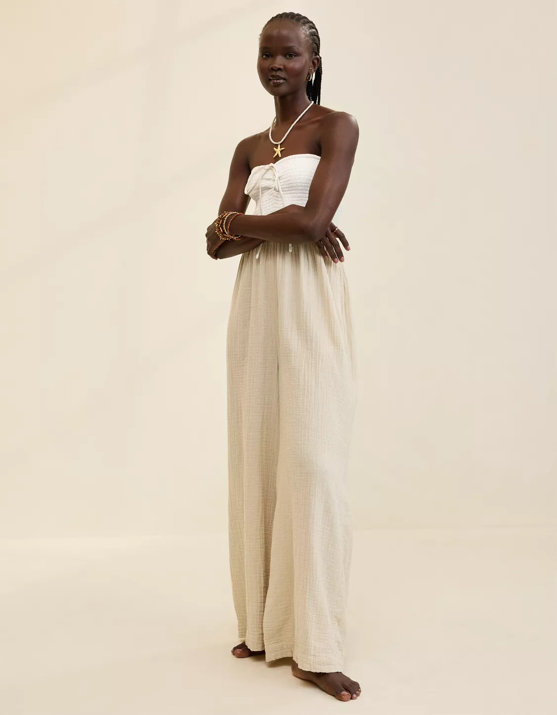 Aerie Colorblocked Strapless Jumpsuit | Aerie