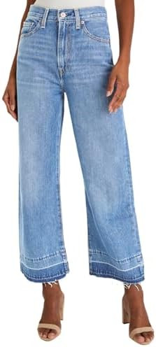 Astylish Women's High Waisted Wide Leg Jeans Trendy Straight Leg Jeans Zimbaplatinum Denim Pants | Amazon (US)