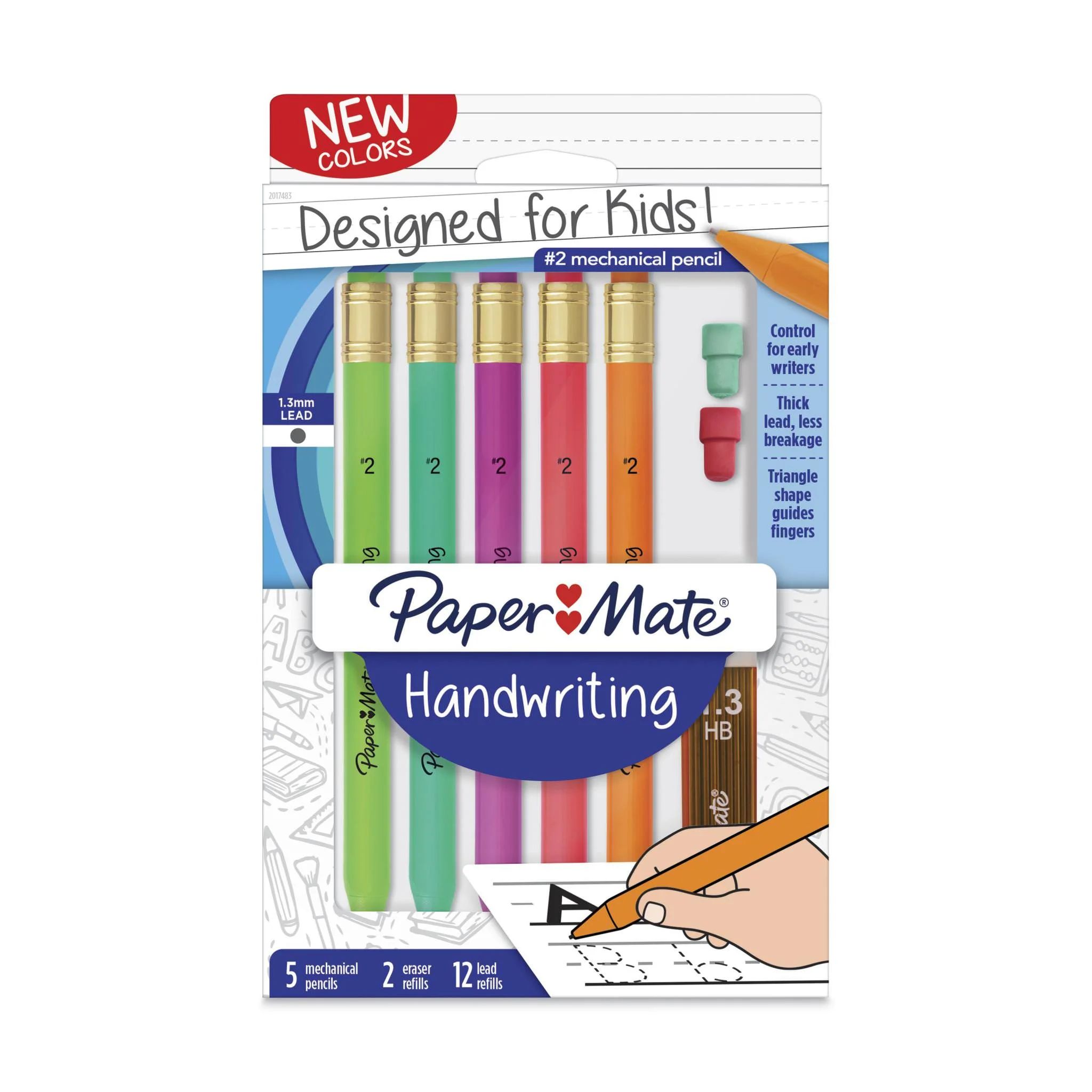 Paper Mate Handwriting Triangular Mechanical Pencils, 1.3mm, 5 Count Set | Walmart (US)