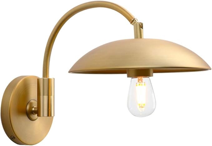 Pathson Adjustable Wall Sconce, Industrial Swing Arm Wall Lamp Hardwired with Metal Base, Retro I... | Amazon (US)