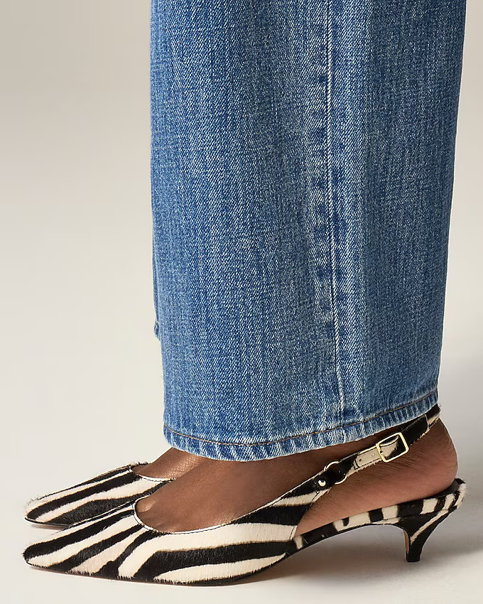 Robin kitten heels in zebra-print calf hair | J. Crew US