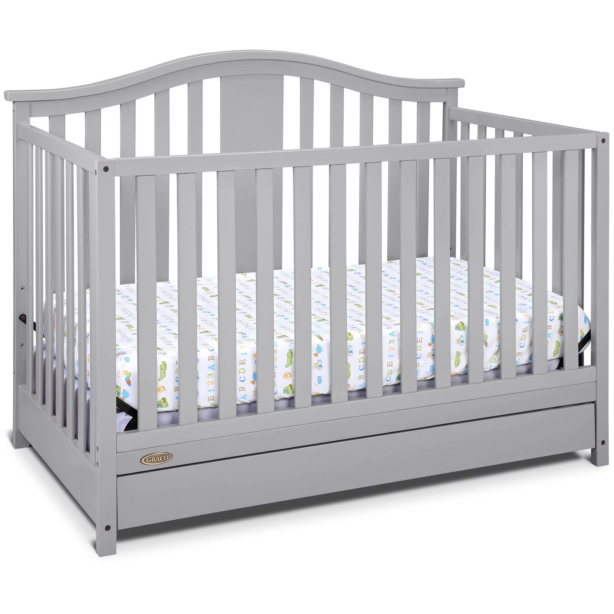 Graco Solano 4 in 1 Convertible Crib with Drawer Pebble Gray | Walmart (US)