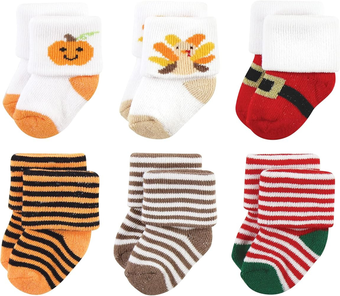 Hudson Baby Baby Boys' Holiday Newborn Terry Socks | Amazon (US)