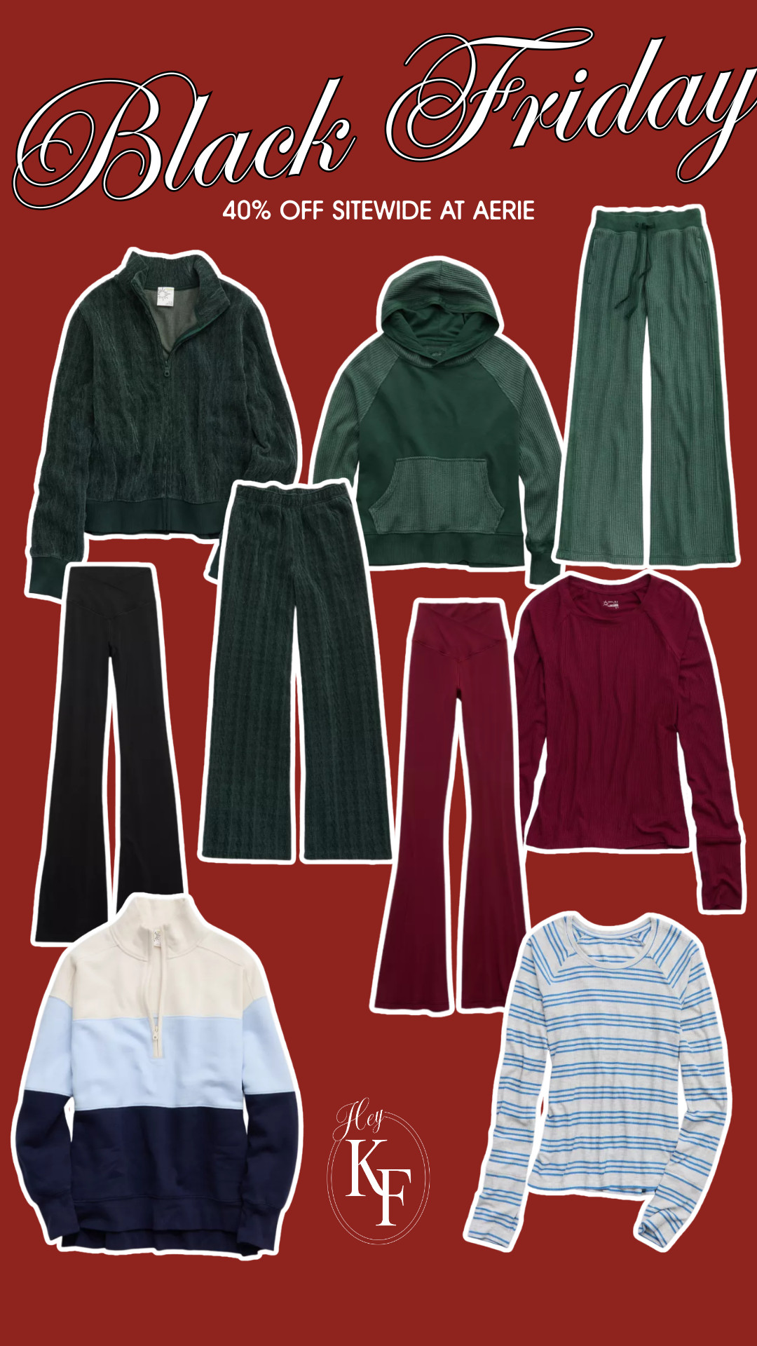 Aerie Black Friday- 40% OFF SITWIDE!!!

These would all make great gifts for the cozy girl, workout fanatic, or loungewear lover on your list!

My sizing:
Waffle knit matching set with hoodie- XS (runs big)
Color block pullover zip up- small (runs big)
Scuba knit hoodie- small
Scuba knit trouser pants- small
Sherpa zip up jacket with hoodie- small (runs big)
Crossover flare leggings- small SHORT
 

#LTKGiftGuide #LTKHoliday #LTKCyberWeek