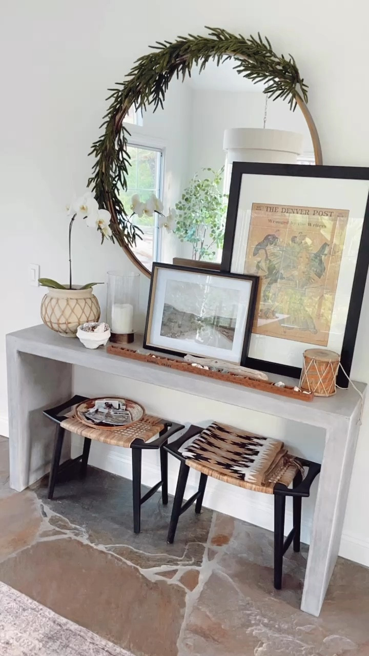Minimal holiday decor for our dining room console table 

#LTKHome #LTKWatchNow #LTKHoliday