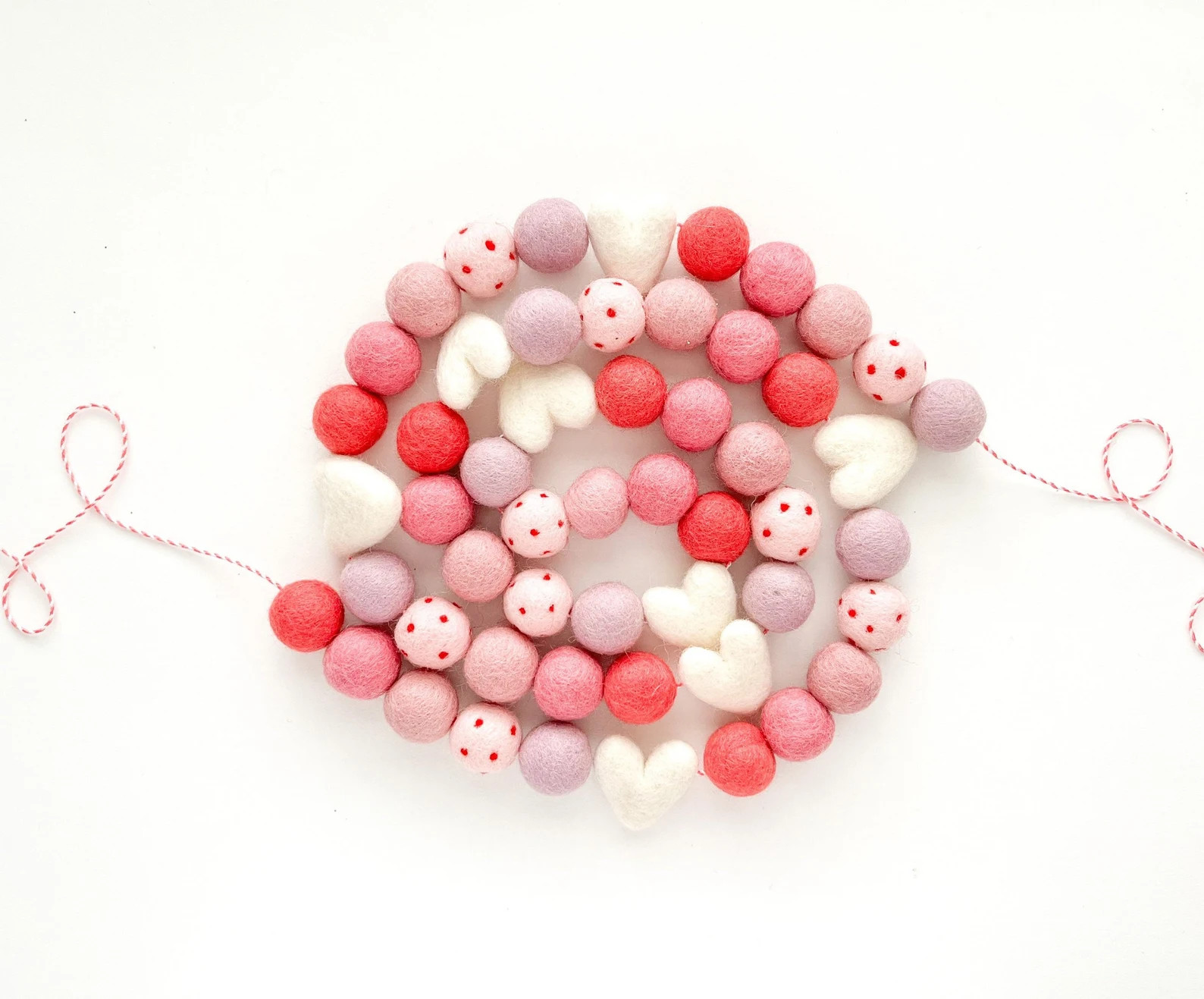 Love You Forever Felt Ball Garland -  Collab w/ Opal+Olive Valentines 2023 - Bunting, Banner | Etsy (US)