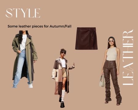 Some leather skirts, vegan leather pants and cute trench coat ideas for Autumn/Fall

#LTKstyletip #LTKSeasonal