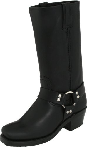 Frye Harness 12R Boots for Women Crafted with Italian Leather with Goodyear Welt Construction, Durable Rubber Outsole, and Nickel & Brass Hardware – 11 ½” Shaft Height, Black - 7M | Amazon (US)