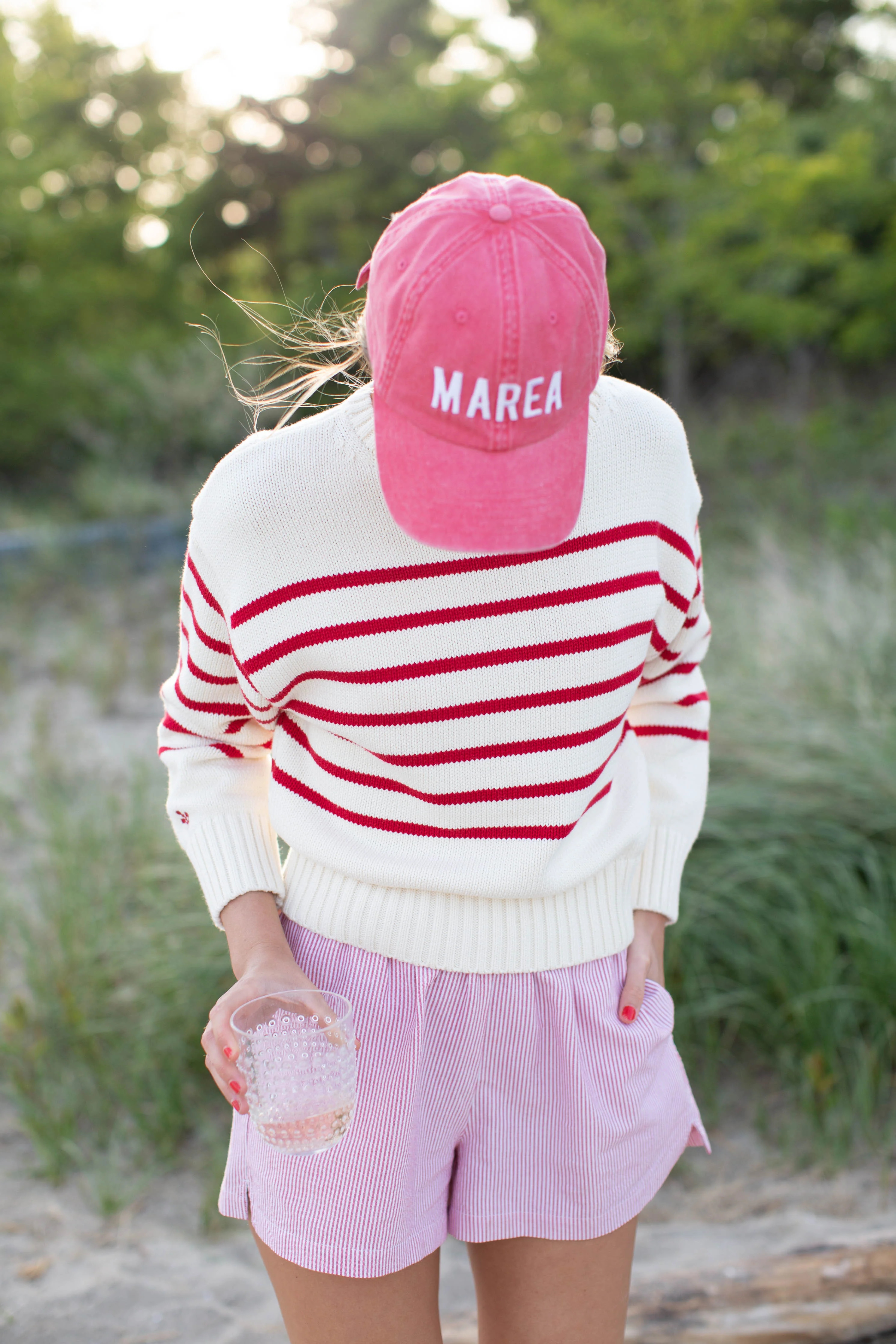 Lake Sweater - Ivory/Red Stripe | Marea